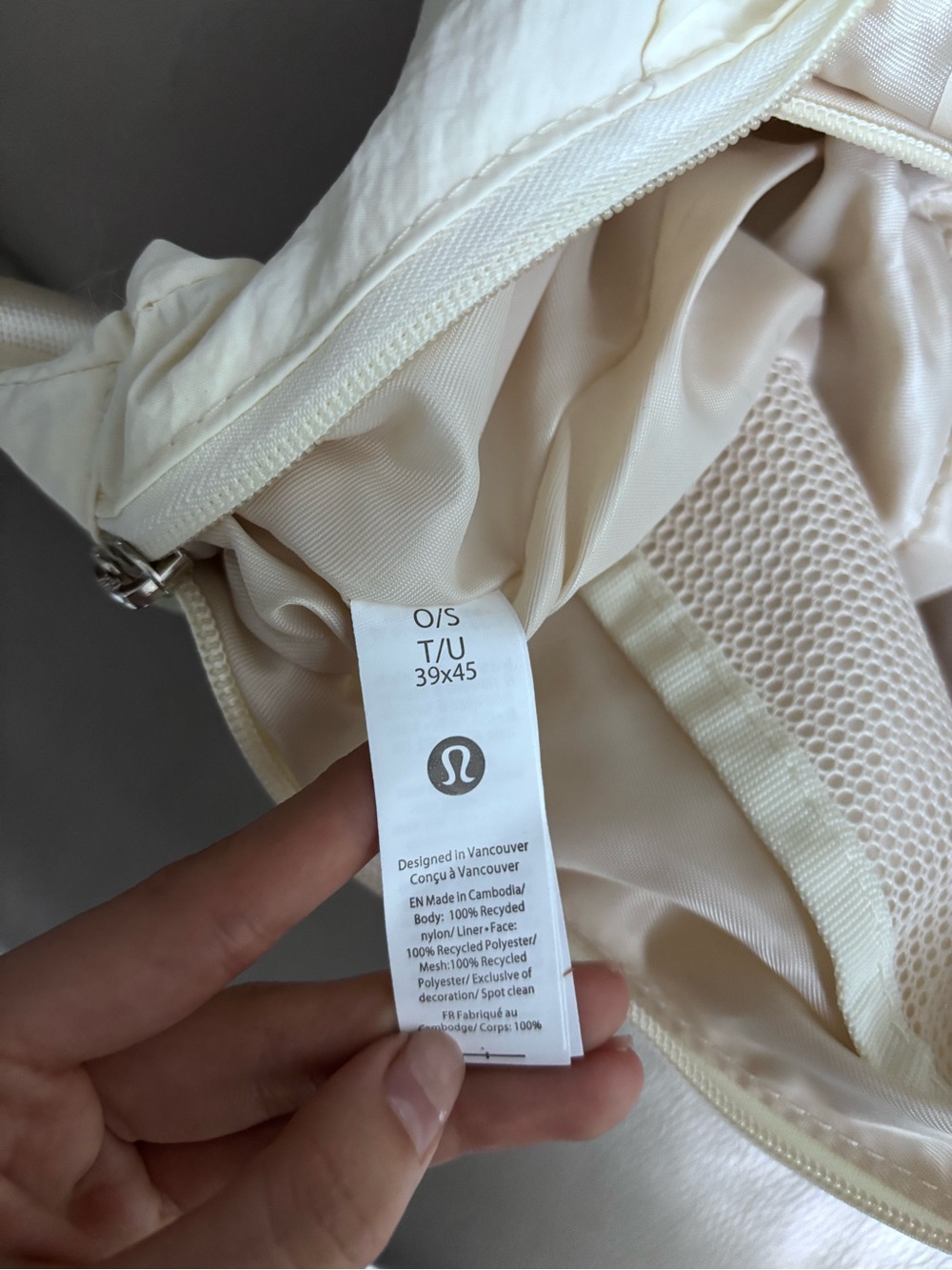 lululemon athletica Cream Nylon Crossbody Shoulder Bag - Picture 5 of 6